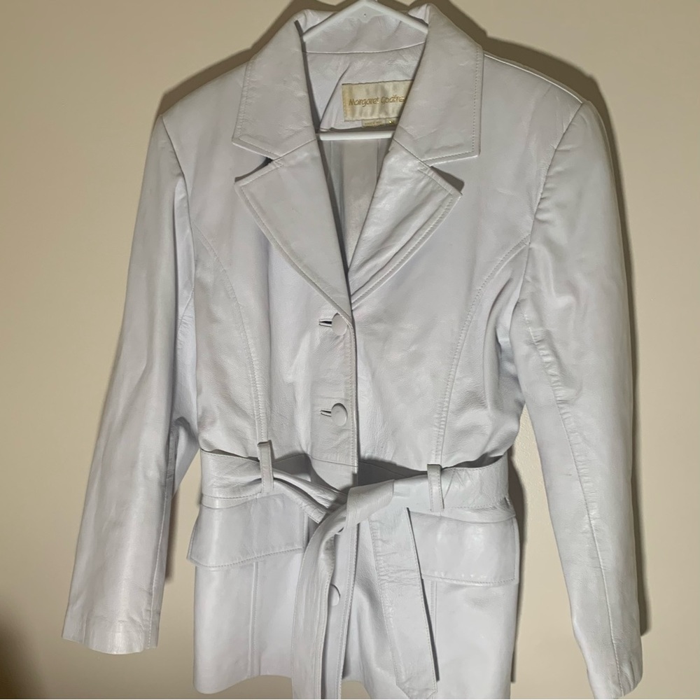 Vintage Margaret Godfrey White Leather Coat